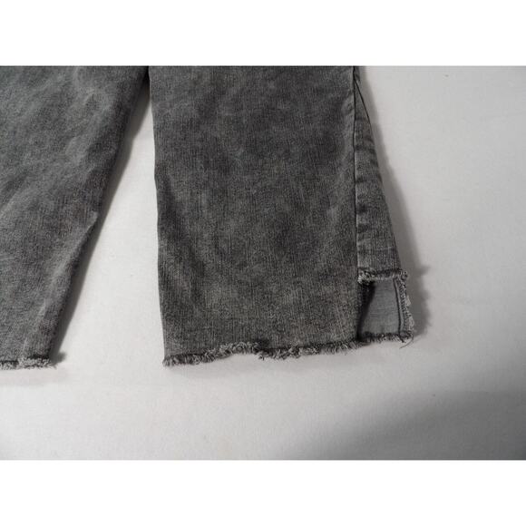 Logo Lori Goldstein 24W Cropped Jeans Mid Rise Straight Acid Wash Black Raw Hem - Picture 14 of 14
